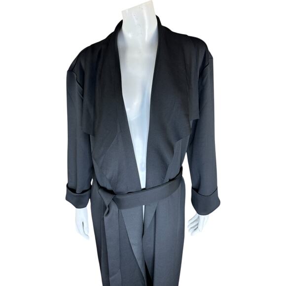 Girl With Curves Draped Scuba Jacket Black Small NWT Belted Cardigan Pockets - Picture 11 of 14